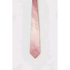 British Oxford Mens 100% Silk Tie Pink Blue Geometric Designed London Necktie